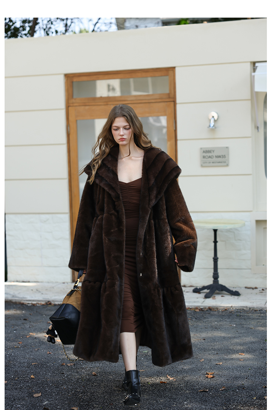 Vintage Faux-Mink Long Coat
