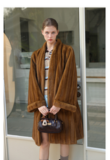 Caramel Silky Fur Coat