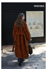 Faux-Mink Belted Pumpkin