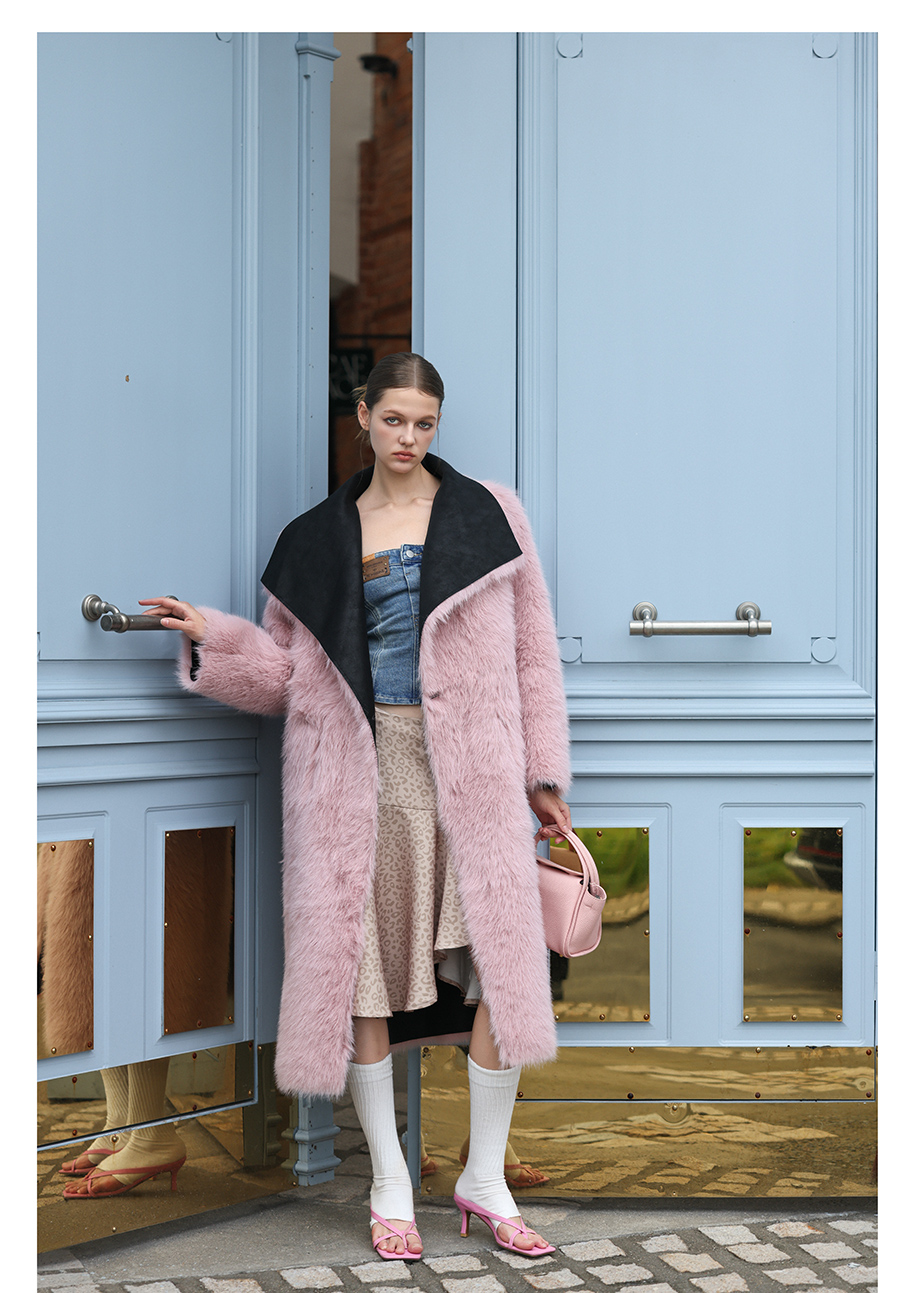 Berry Pink Fur Coat