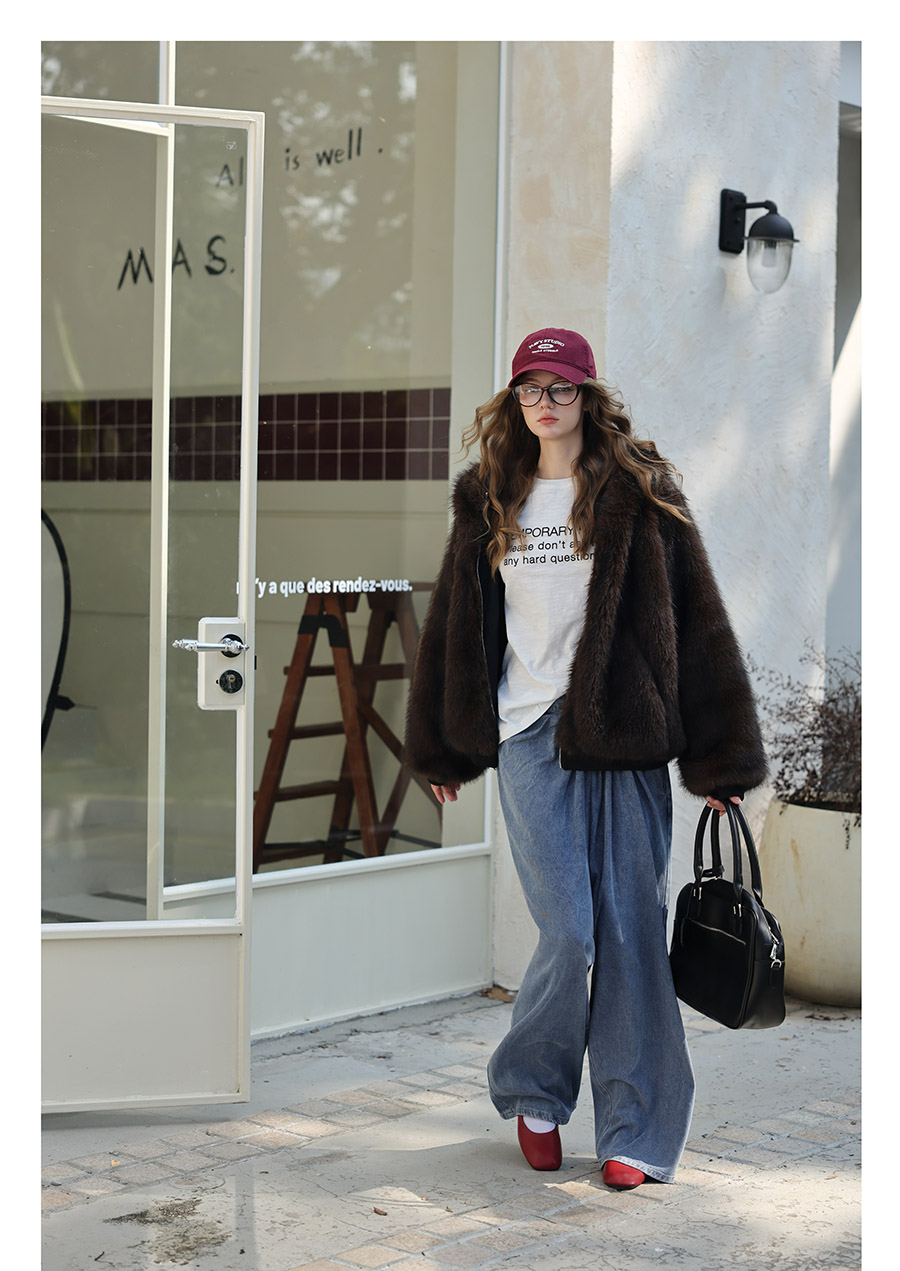 Reversible Fur Hooded - Dark Choco