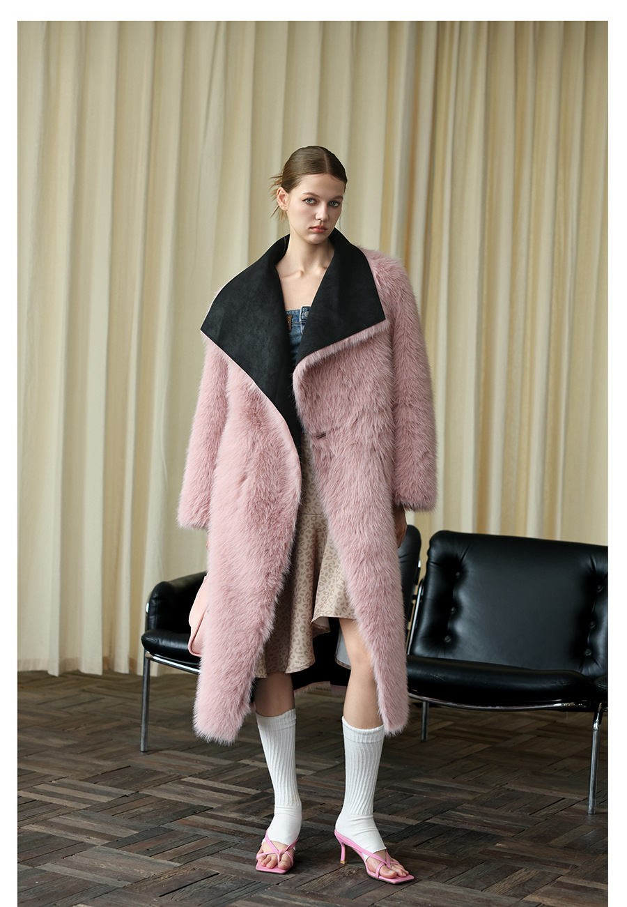 Berry Pink Fur Coat