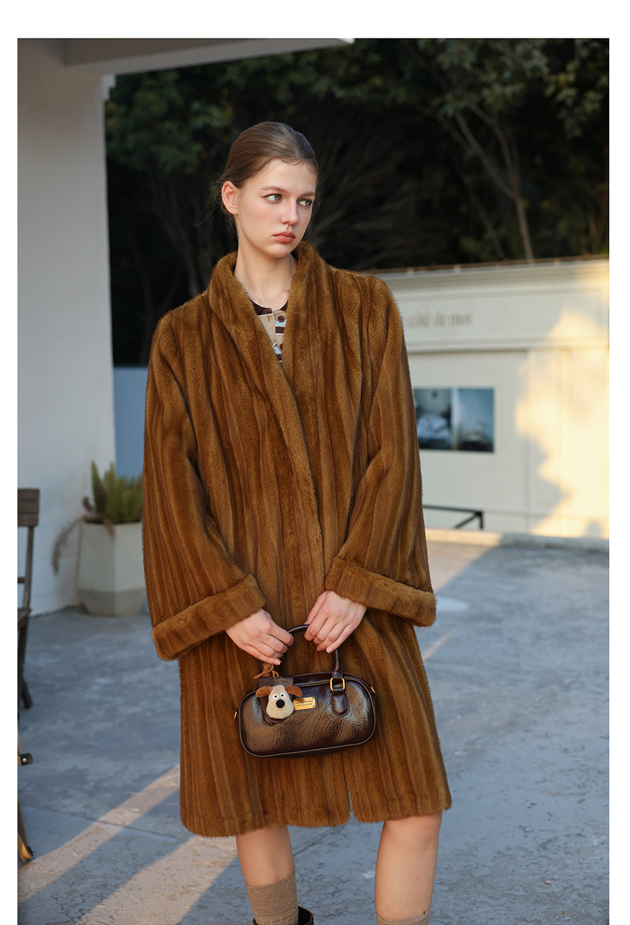 Caramel Silky Fur Coat