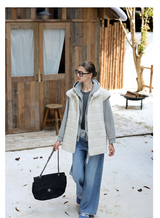 Cream Fur Stand Collar Vest