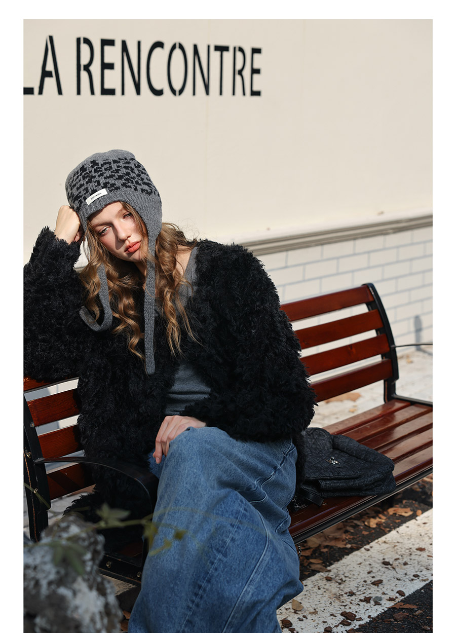 Black Faux-Lamb Coat