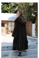 Vintage Faux-Mink Long Coat