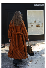 Faux-Mink Belted Pumpkin