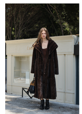 Vintage Faux-Mink Long Coat