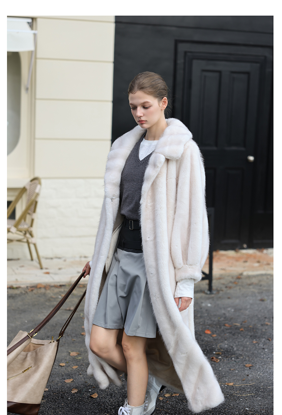 Faux-Mink Belted White