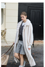 Faux-Mink Belted White