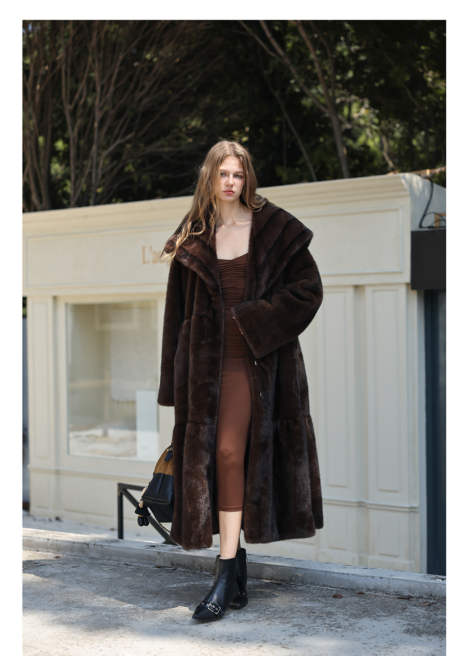 Vintage Faux-Mink Long Coat