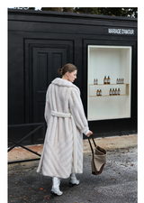 Faux-Mink Belted White