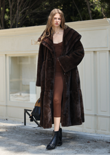 Vintage Faux-Mink Long Coat