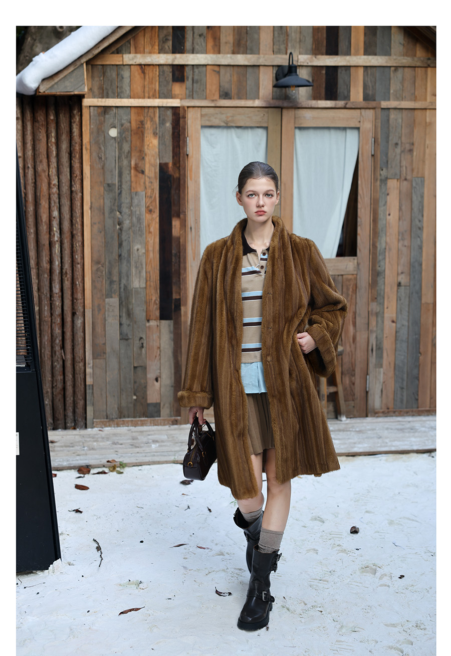 Caramel Silky Fur Coat