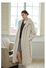 Faux-Mink Belted White