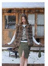 Faux Fur Short Vest - Brown
