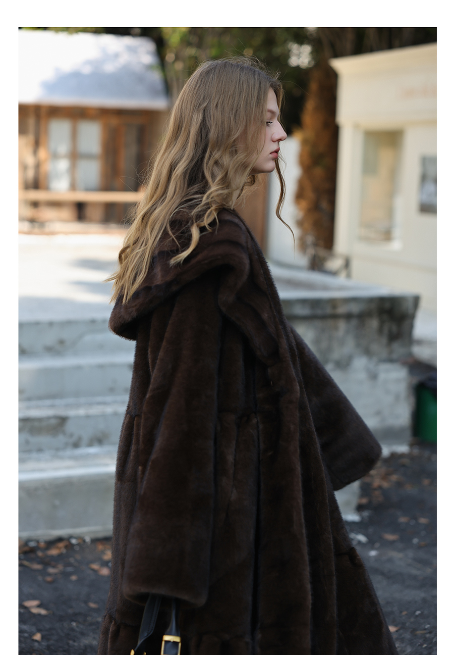 Vintage Faux-Mink Long Coat