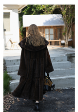 Vintage Faux-Mink Long Coat
