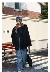 Black Faux-Lamb Coat