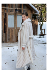 Faux-Mink Belted White