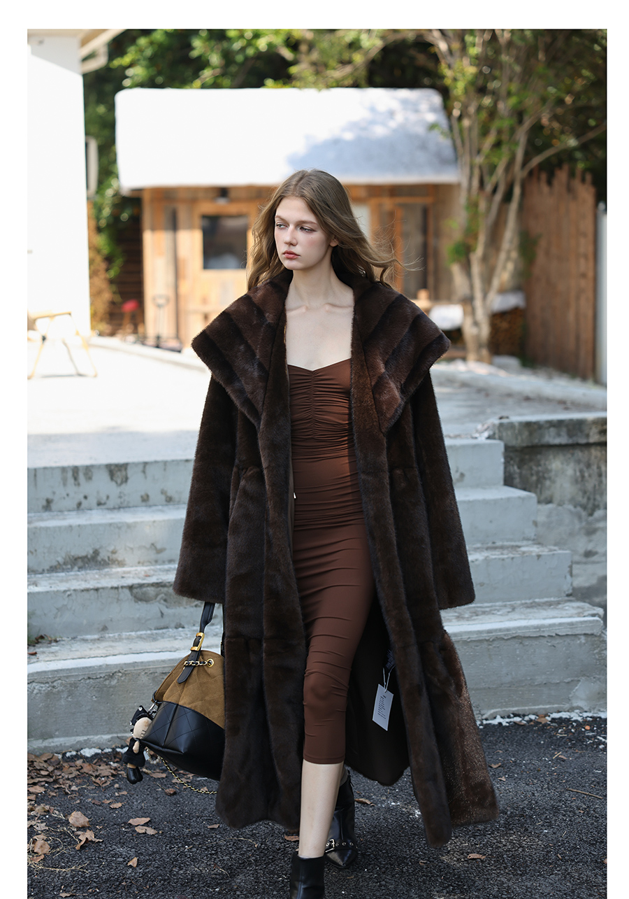 Vintage Faux-Mink Long Coat
