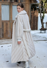 Faux-Mink Belted White