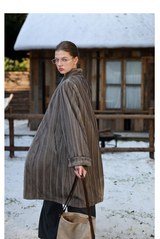 Taupe Silky Fur Coat