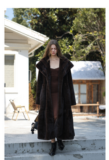 Vintage Faux-Mink Long Coat