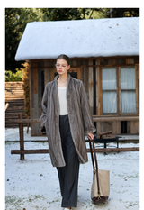 Taupe Silky Fur Coat