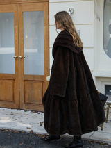 Vintage Faux-Mink Long Coat