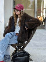 Reversible Fur Hooded - Dark Choco