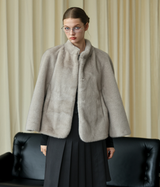 Light Gray Faux-Mink Cape