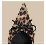 Leopard Bow Slingback Heels