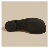 Twist Strap Flat Sandals (Black)