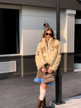 Curly Lapel Fur Jacket