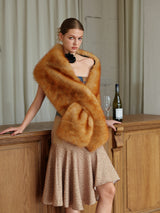 Faux-Fox Shawl Wrap