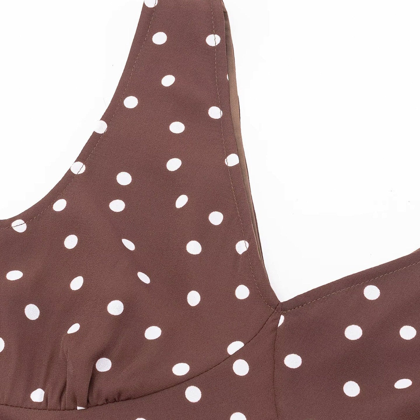 Mocha Dot V-Neck Dress
