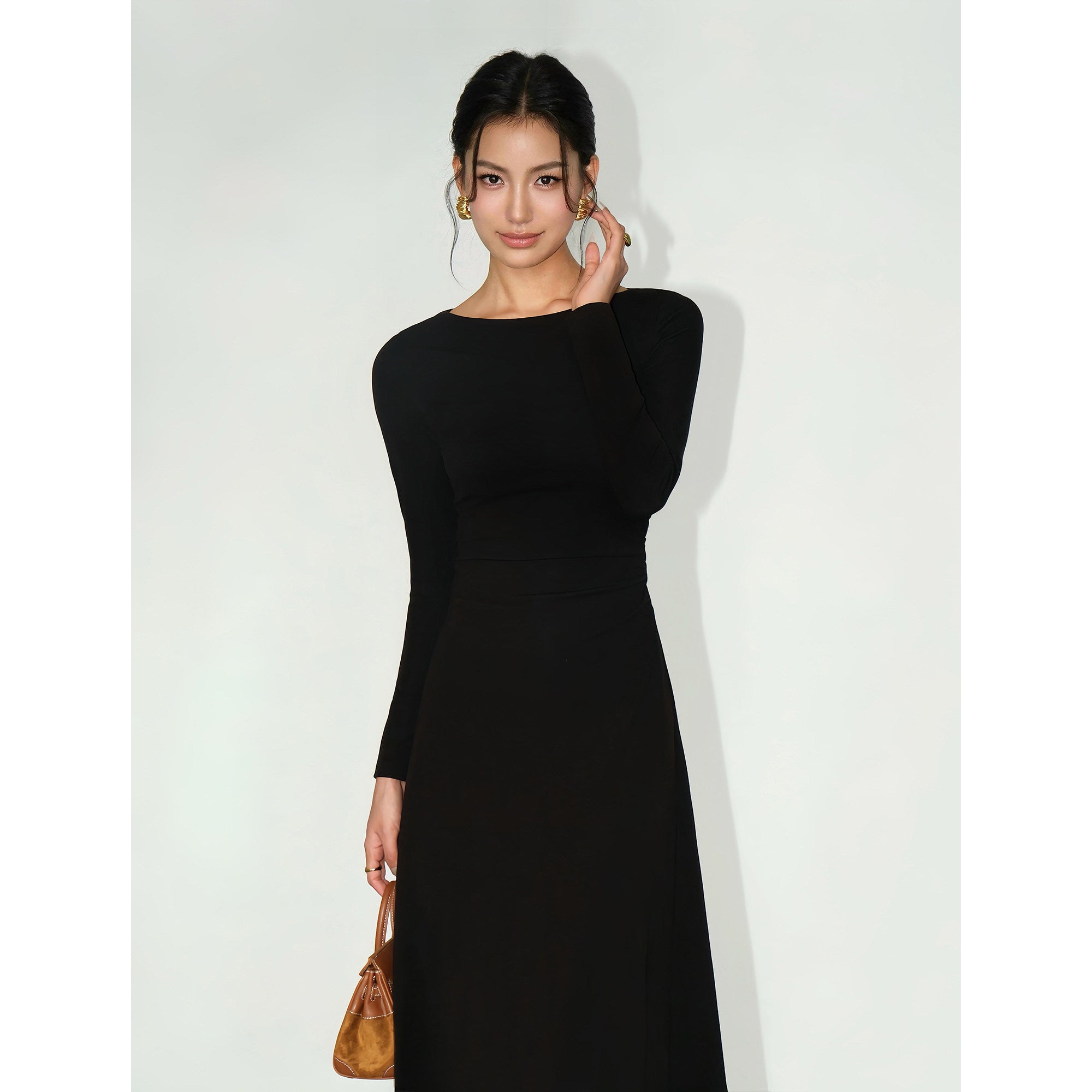 Off-Shoulder Knit Maxi Dress