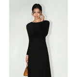 Off-Shoulder Knit Maxi Dress