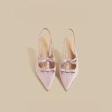 Crystal Bow Slingback Stiletto Heels
