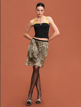 Leopard Sequin Skirt