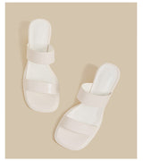Double Strap Curve Sandals (Cream)