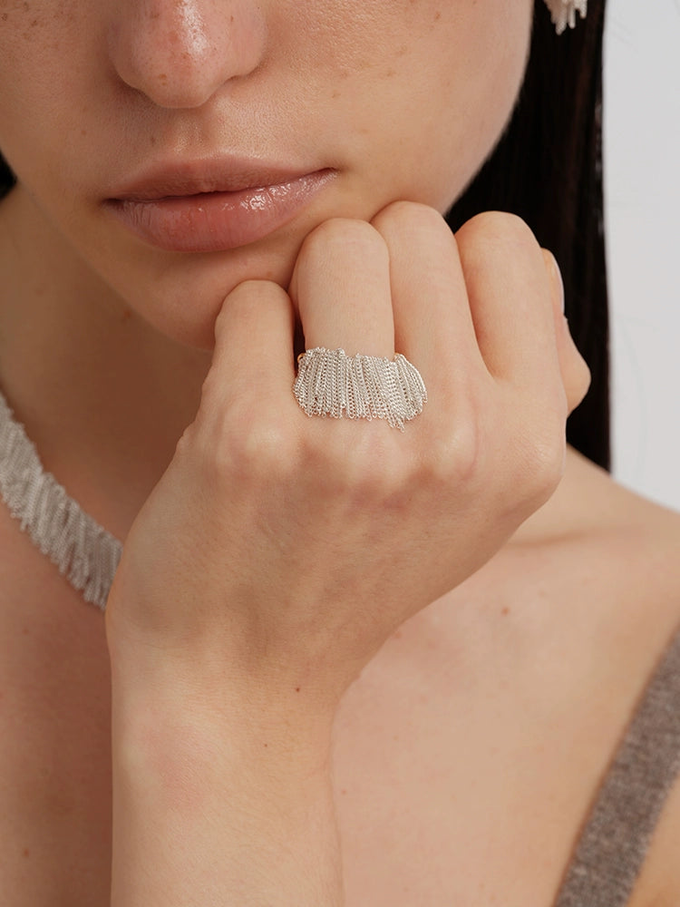 Silver Tassel Ring