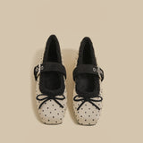 Faux-Fur Mary Jane Flats