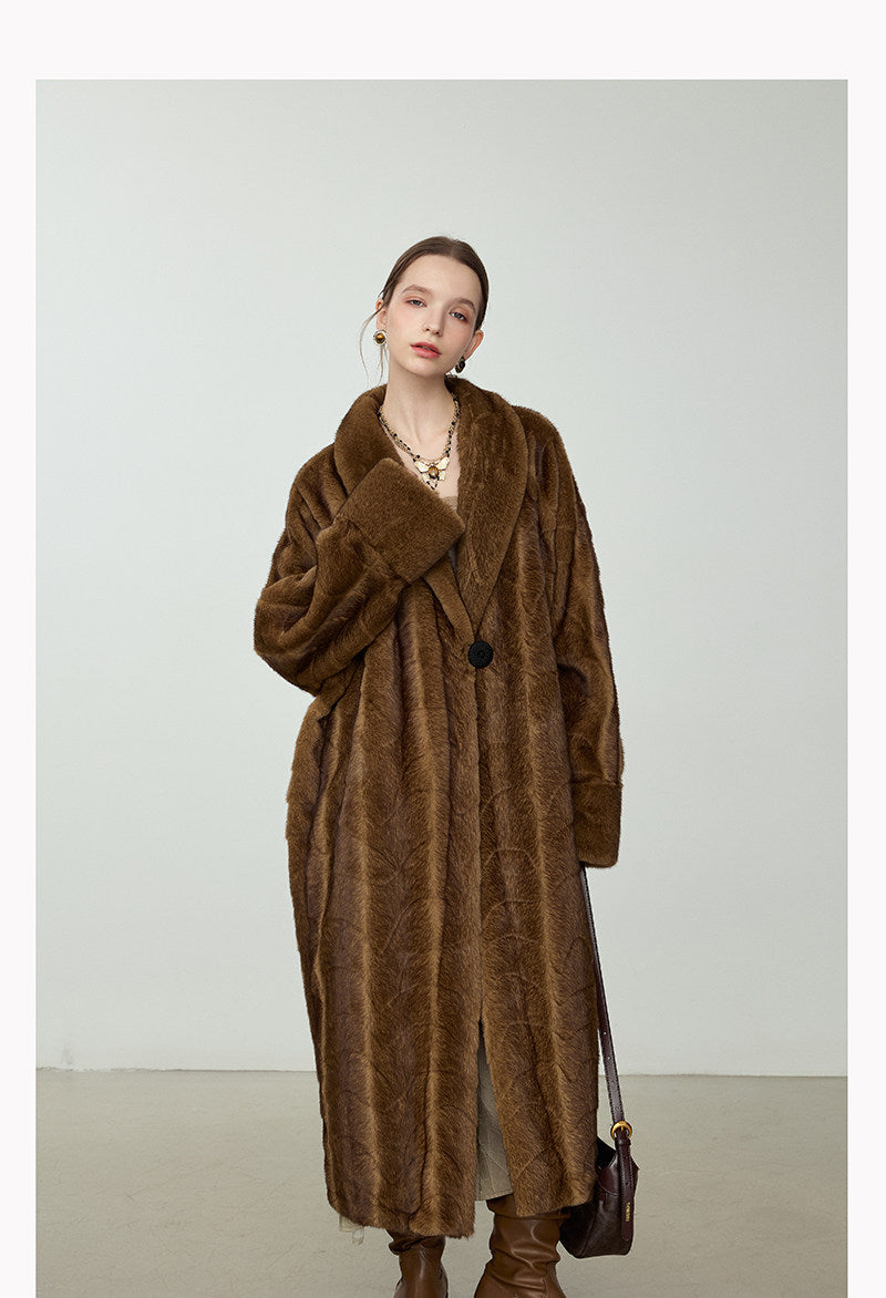 Ultra-Soft Fur Coat - Golden Brown
