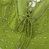 Lime Lace-Up Midi Dress