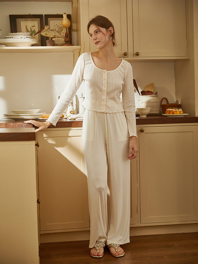 Striped Knit Pajama Set - Long / Short