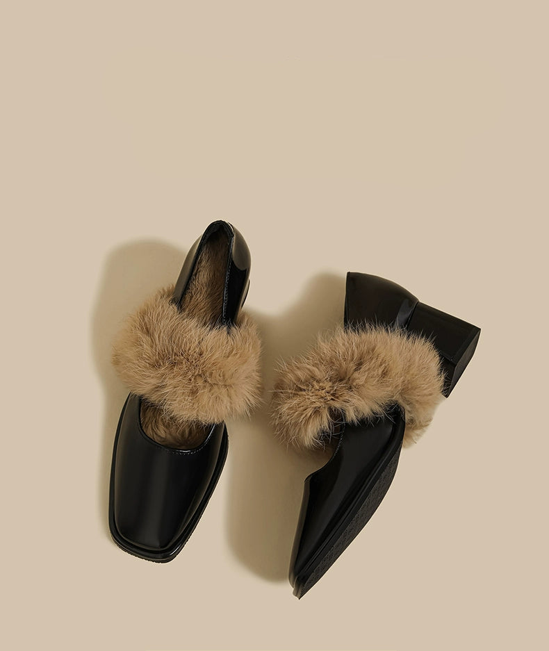 Faux Fur Trim Loafers