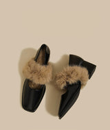 Faux Fur Trim Loafers