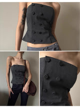 Button-Up Bustier Top
